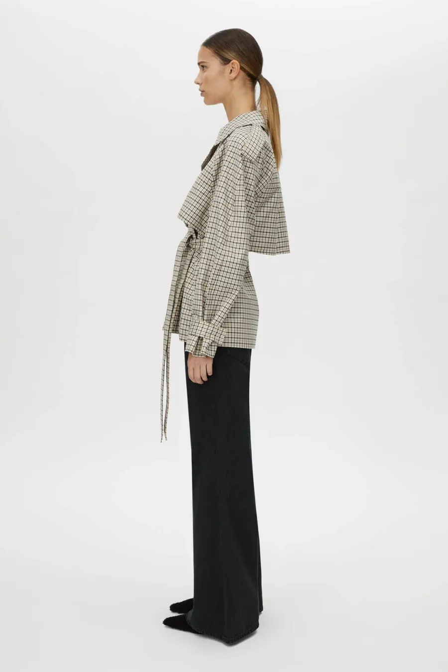 Burdock Check Trench Jacket Birch Check