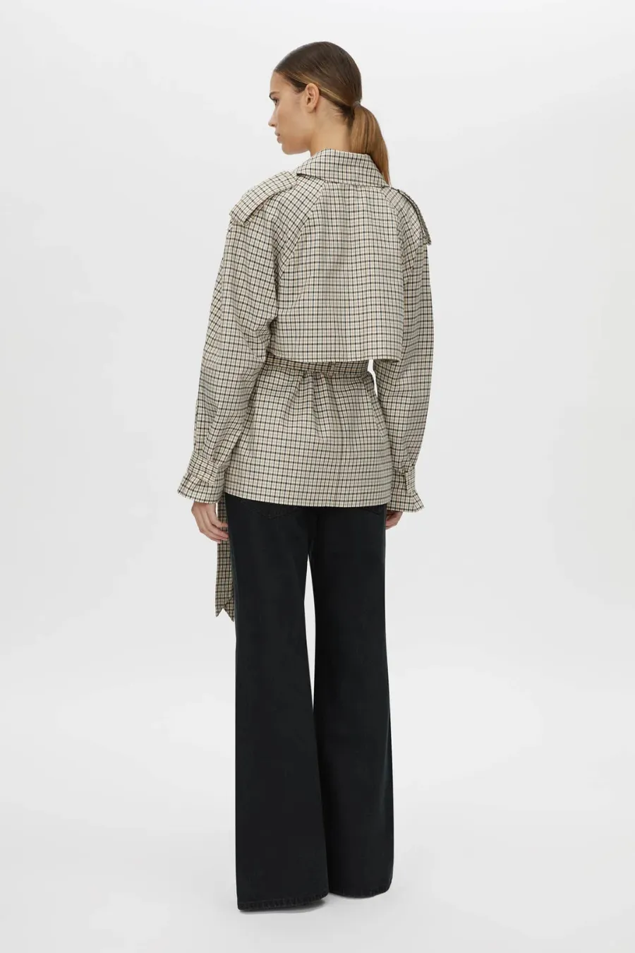 Burdock Check Trench Jacket Birch Check