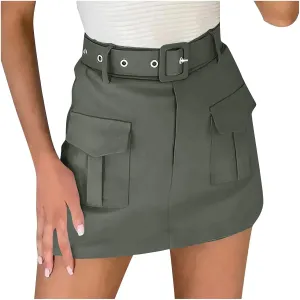 Cargo Skort for Women 2025 High Waisted Mini Skirts Trendy Y2K Teen Girls Summer Casual Belted Shorts with Pockets