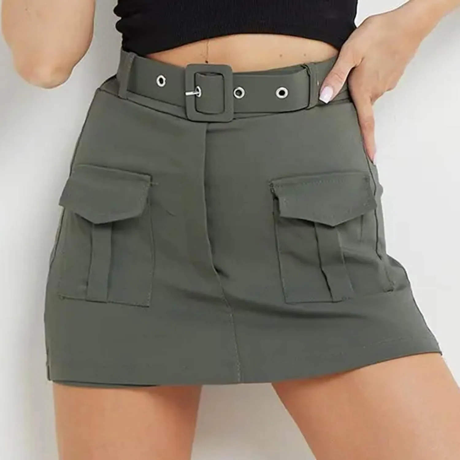 Cargo Skort for Women 2025 High Waisted Mini Skirts Trendy Y2K Teen Girls Summer Casual Belted Shorts with Pockets
