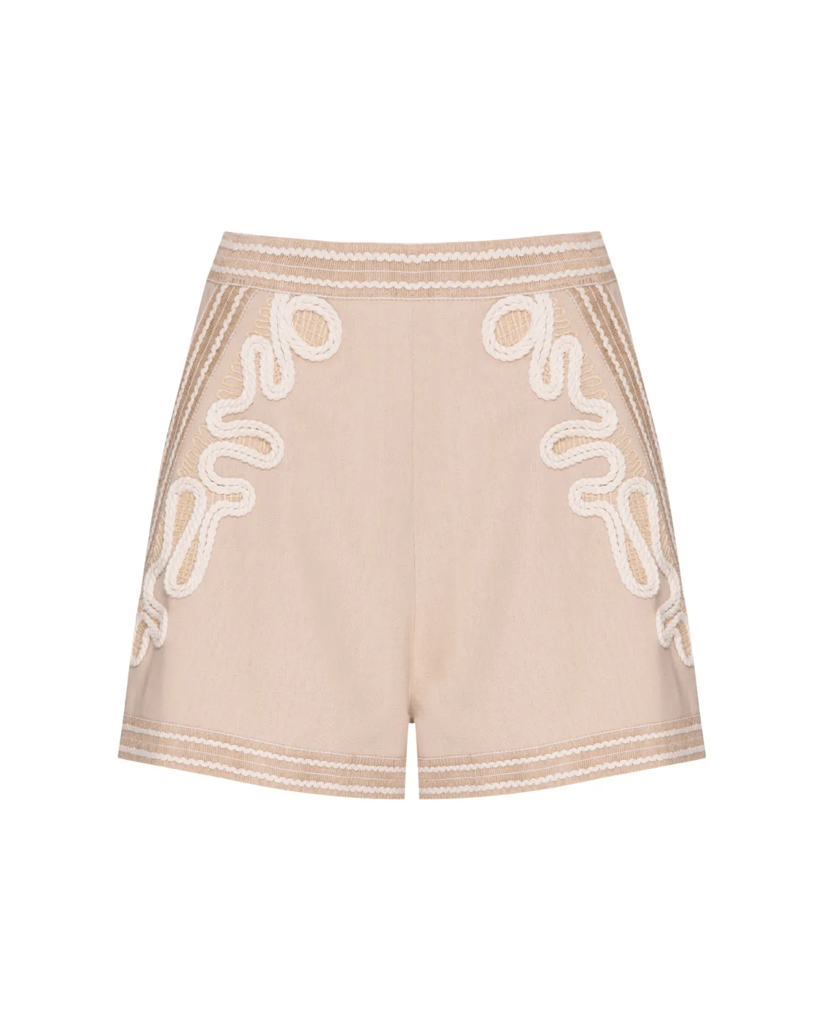 Embroidered Linen Shorts