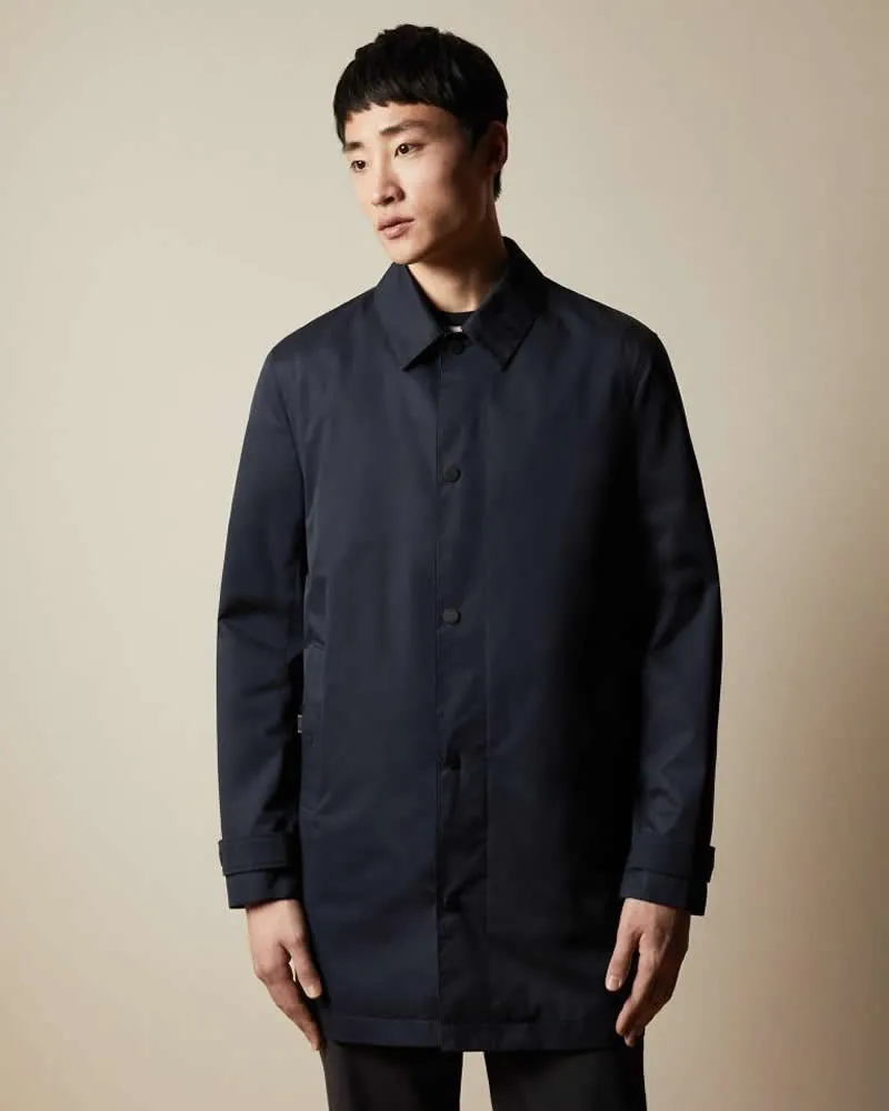 Hrst Navy Dress Trench Coat