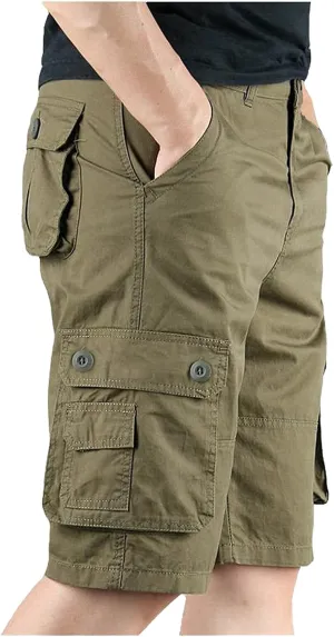 LCMTWX Cargo Shorts for Men Stretch Waist Work Shorts Outdoor Hiking Fishing Capri Shorts Tactical Athletic Shorts Pockets