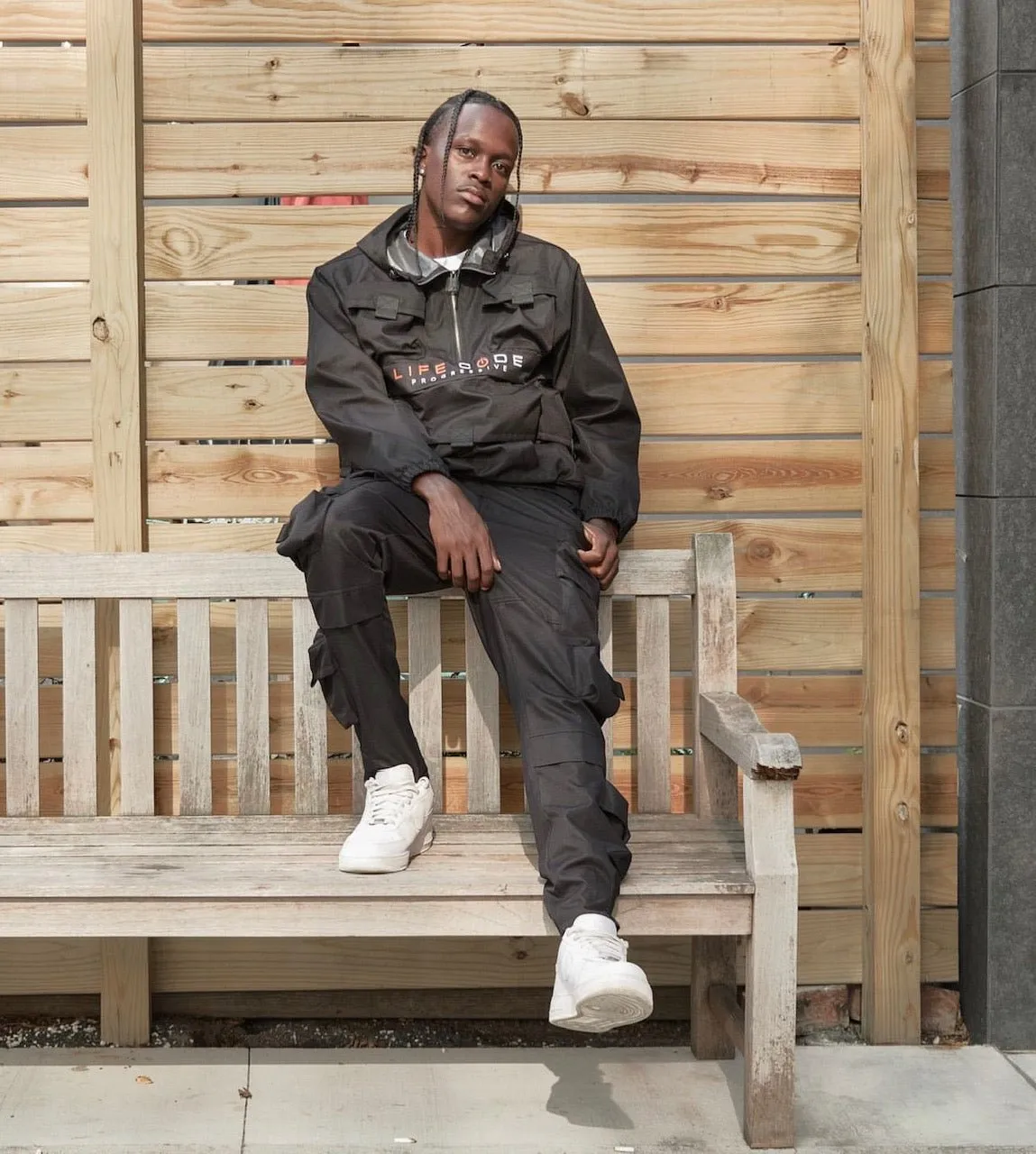 Life Code Windbreaker Jacket (Black)
