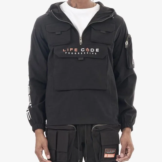 Life Code Windbreaker Jacket (Black)