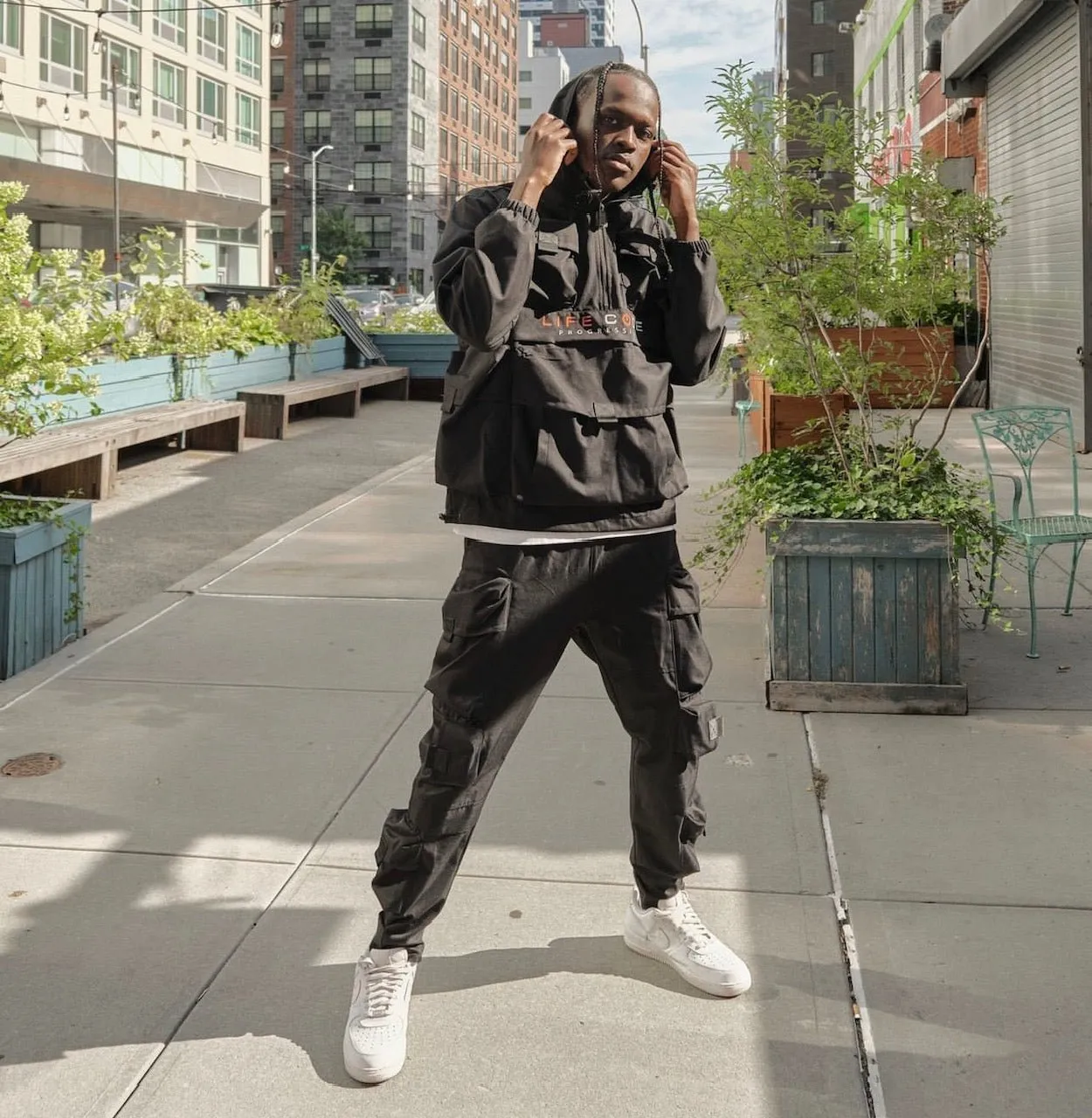 Life Code Windbreaker Jacket (Black)
