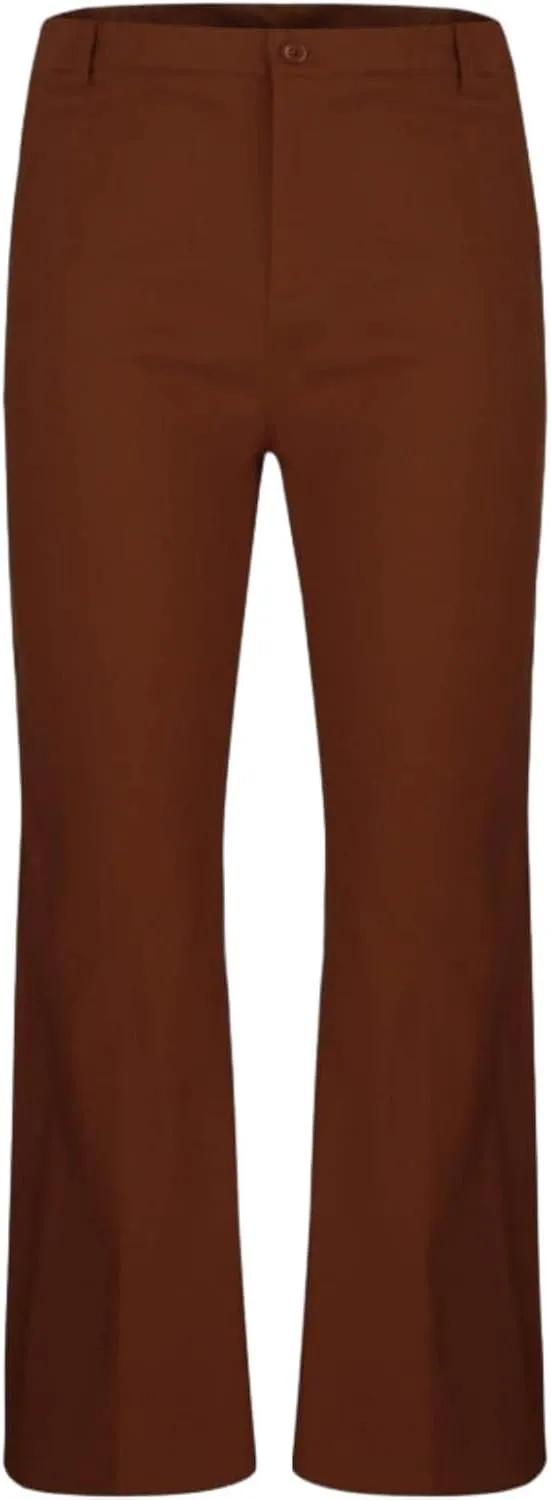 Mens Bell Bottom Pants 70s Fashion Disco Flared Suit Pant Classic Vintage Business Flex Pants Solid Casual Trousers
