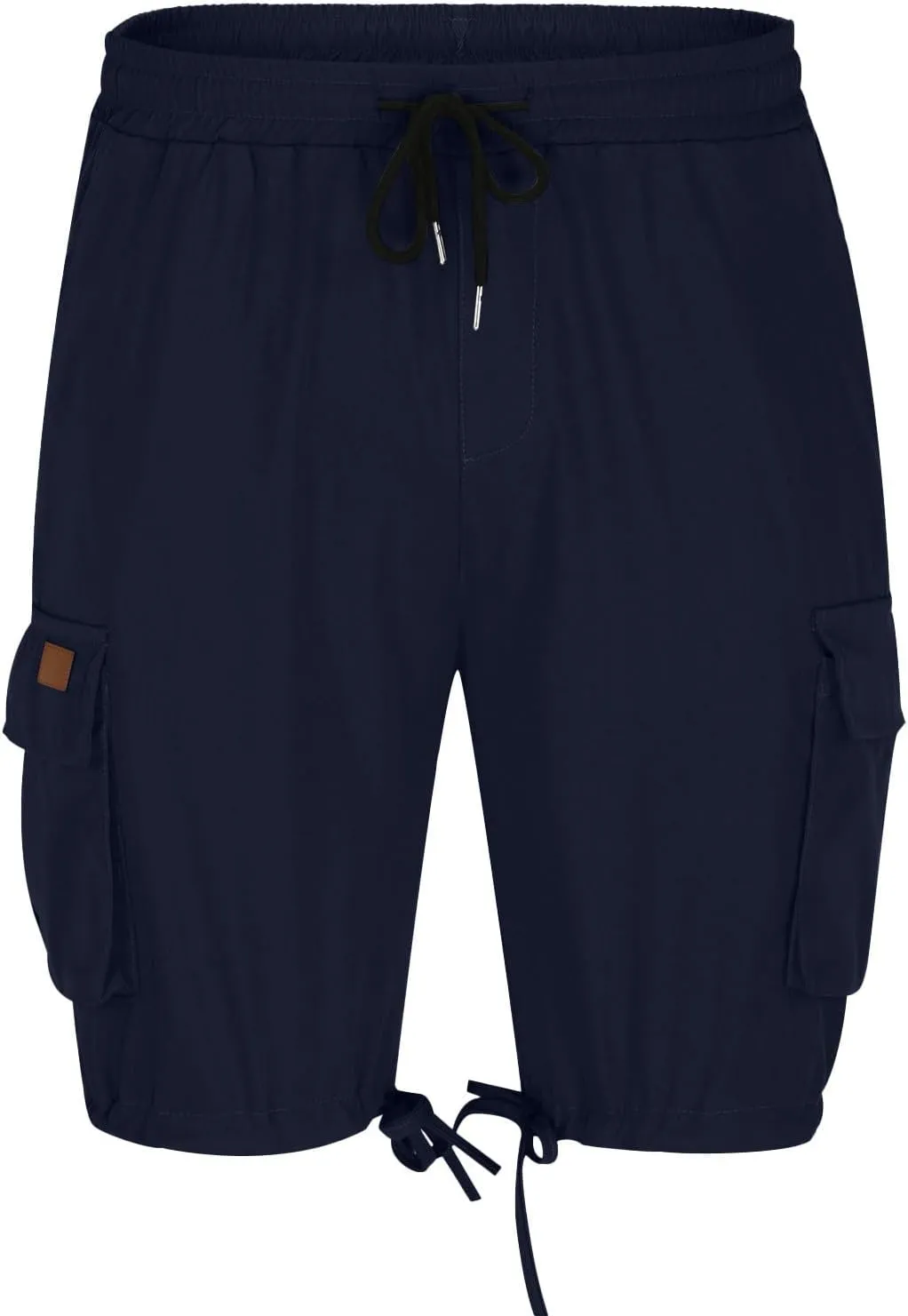 Mens Cargo Shorts 2025 Elastic Drawstring Waist Twill Summer Shorts Classic-fit Hiking Cargo Pants with 4 Pockets