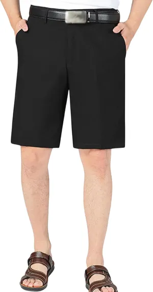 Men's Casual Linen Shorts Slim Fit Comfy Pants Solid Simple Straight Pants Summer Business Sports Shorts with Pockets