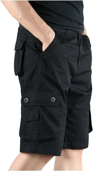 Mens Resort Wear 2025 Loose Fit Summer Cargo Shorts with Zipper Multi Pocket Outdoor Casual Lightweight Shorts