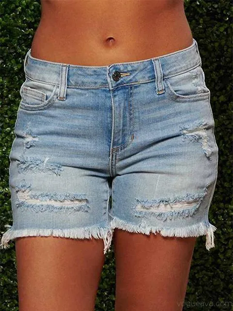 On-trend Ripped Denim Shorts