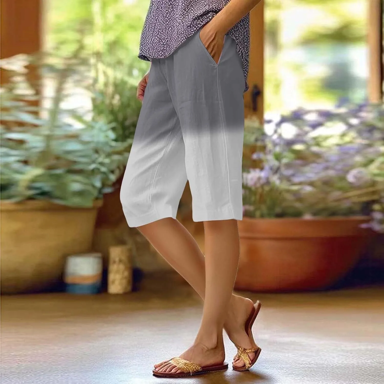 Womens Summer Linen Shorts 2025 Dressy Casual Drawsting High Waist Shorts Trendy Outdoor Summer Outfits for Women