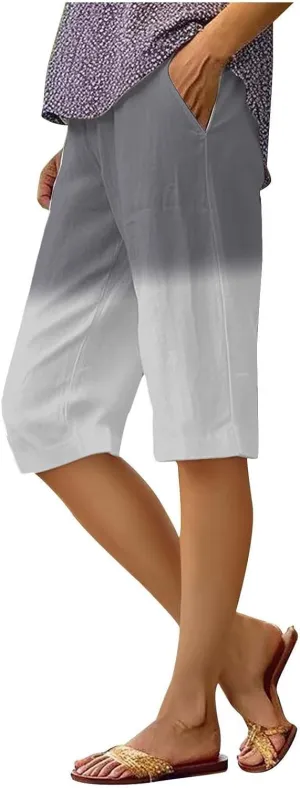 Womens Summer Linen Shorts 2025 Dressy Casual Drawsting High Waist Shorts Trendy Outdoor Summer Outfits for Women